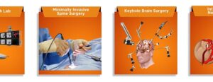 Banner for Minimally Invasive Neurosurgery at Dr. Rao's Hospital: Advanced techniques for brain, spine, and nerve care by Dr. Mohana Rao.