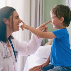 Pediatric neurological evaluation of a child during an early developmental assessment at Dr. Rao’s Hospital