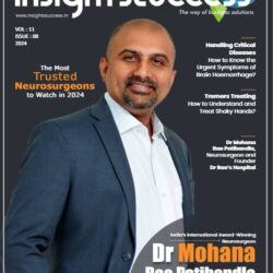 Dr. Mohana Rao Patibandla, best neurosurgeon and spine surgeon in India, featured on the February 2025 InsightsSucess magazine cover for excellence in minimally invasive brain and spine surgery at Dr. Rao’s Hospital, Guntur.