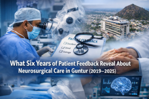 Neurosurgical care and patient feedback trends at Dr. Rao’s Hospital in Guntur, showing advanced surgery, patient support, and clinical evolution
