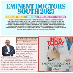 India Today Health Eminent Doctors South 2025 feature showing Dr. Mohana Rao Patibandla listed among selected doctors from Andhra Pradesh and Telangana.