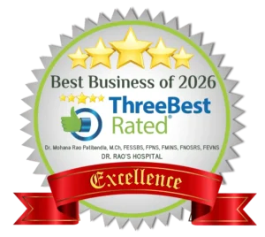 Dr Mohana Rao Patibandla best neurosurgeon in Guntur ThreeBestRated 2026 award Dr Rao Hospital IIN