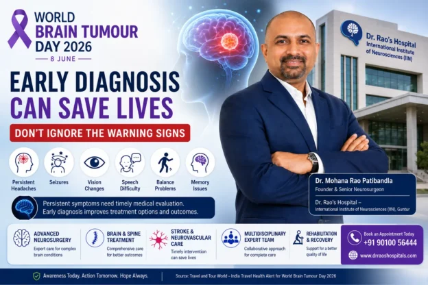 World Brain Tumour Day 2026 awareness campaign highlighting brain tumour symptoms, warning signs, and the importance of early diagnosis.