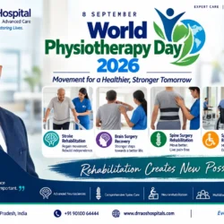 Dr. Mohana Rao Patibandla, Founder and Chief Neurosurgeon at Dr. Rao's Hospital, Guntur, highlighting the importance of early neurorehabilitation, stroke rehabilitation, brain surgery recovery, spine surgery rehabilitation, spinal cord injury rehabilitation, and neurological physiotherapy on World Physiotherapy Day 2026.